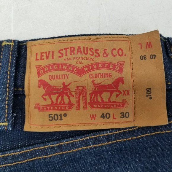 NWOT Levi 501 Jeans Straight Leg Button Fly Dark Wash Men's Size 40x30 - Picture 5 of 8
